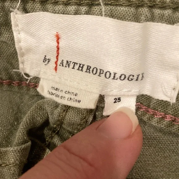 By Anthropologie Size 25 Embroidered  Stitched Cropped Ankle Trouser Pants Boho - Picture 3 of 16